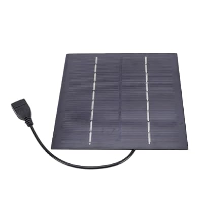 OVAQUIXI Panel Charger,Monocrystalline USB Portable Solar Charger for Outdoor Travel Black