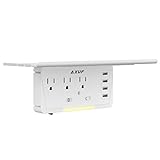 Outlet Shelf - AXUF Surge Protector Wall Outlet, Electrical Outlet Extenders & 4 USB Charging Ports,...