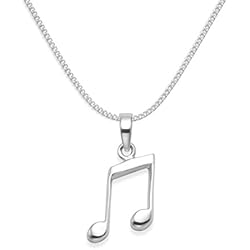 Lamparas Colgantes Araña Broche de plata de ley Semi araña lámpara de techo - Collar con colgante en forma de música - TAMAÑO: 18 mm. Caja de regalo