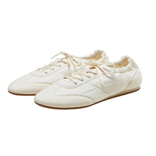 Lace Up Sneakers for Women Round Toe Women’s Fashion Sneakers Lightweight Tennis & Sport Flat Shoes Comfortable Walking Shoes