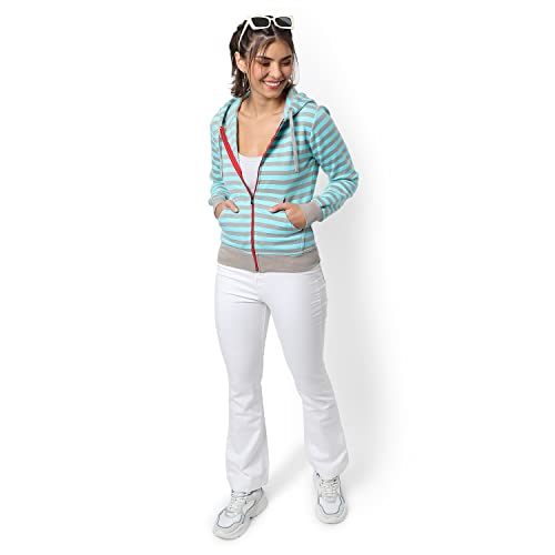 Image of PINACOLADA Women Stylish Zipper Sweatshirt Regular Fit for Casual Wear | Full Sleeves | Cotton | Sweatshirt Crafted with Comfort Fit and High Performance for Everyday Wear