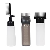 BGTTI【3-Pack Leakproof Proof Hair Comb Bottle Eco-Friendly Plastic Extrusion Container for Shampoo/Conditioner/Oil/Hair Dye, Salon-Grade DIY Hair Color Tools Fashion Hair Care Bottle Set