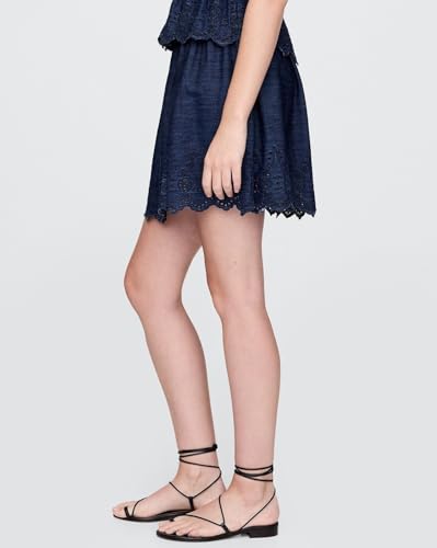 Image of Gap Women Relaxed Fit Washeded Cotton Western Skirt