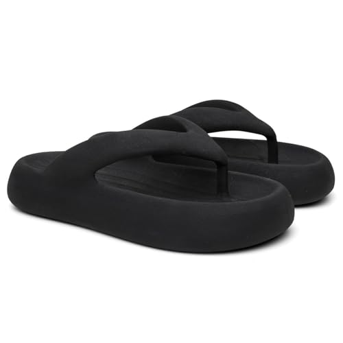Qual o Melhor Chinelo Nuvem de 2025? Melhores Ranking 10 Chinelo Feminino Sandália Plataforma Nuvem Antiderrapante Slide - Preto/38