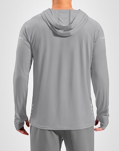 Image of Men's Sun Protection Hoodie Shirts Long Sleeve UPF 50+ Swim Shirts for Men Rash Guard Fishing Shirt Quick Dry