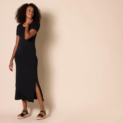 Amazon Essentials Women's Jersey Standard-Fit Short-Sleeve Crewneck Side Slit Maxi Dress (Previously Daily Ritual)2