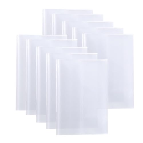 10 Stück Transparenter Buchumschlag Wasserdicht Kunststoff Heftumschläge für Lehrbücher, Bücher, Notizbücher und Übungsbücher Verwendet (Transparent, A5)