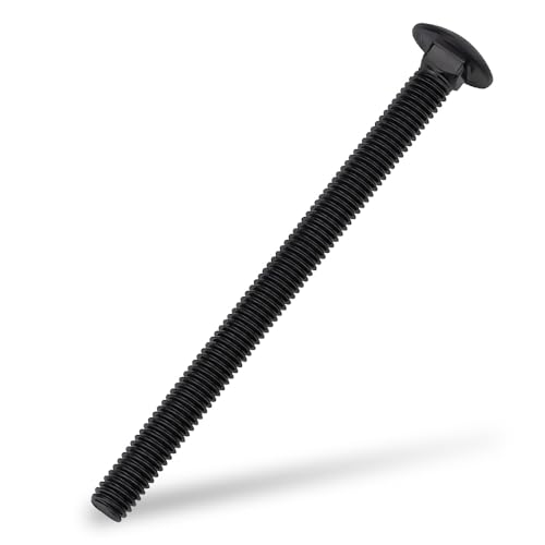 Image of 5 /16-18 x 3-1 /2 inch Black Steel Carriage Bolts, 304 Stainless Steel 18-8, Round Domed Head Square Neck Carriage Bolts Screws, Coarse Thread UNC, 10 PCS