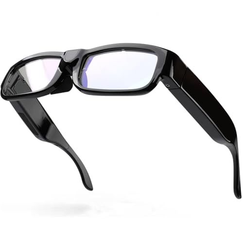 WatchfulVision Camera Glasses 2K, Smart Glasses with Camera for Men Women, Wearable Glasses for Outdoor Sport, Hiking, Climbing, Traveling, No App Required (Included 64G SD Card) (Elegant Black)