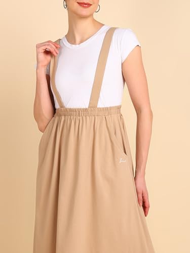Image of ZELENA Maternity Jersey Skirt for Women with Pockets | 100% Soft Cotton Pregnancy & Postpartum Skirt | Stretchable Maternity Skirt with Detachable Strap for Mothers