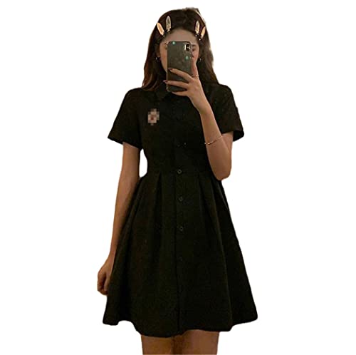 Robe moulante et ample de style vintage pour femme avec tissu léger d'été Noir XL