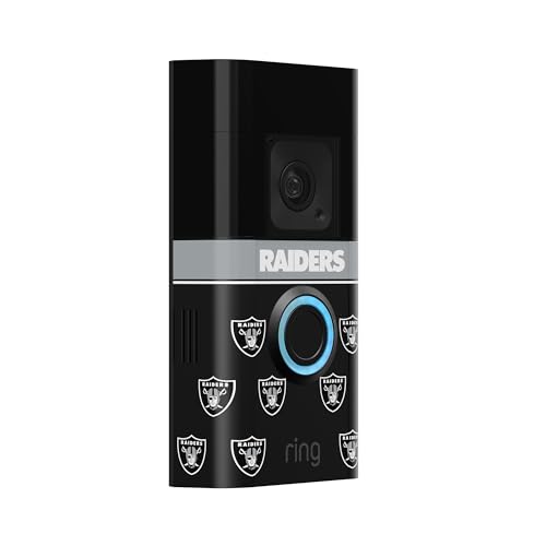 Image of All-New Limited Edition, Official NFL Faceplate for Ring Doorbells - Video Doorbell 3, Video Doorbell 3 Plus, Video Doorbell 4, Battery Doorbell Plus, and Battery Doorbell Pro | Las Vegas Raiders