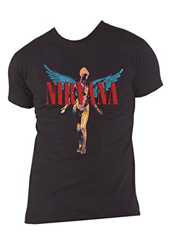 Nirvana T-Shirt Angelic Homme Noir - Les Beatles, Paul McCartney, John Lennon, RIngo Starr, George Harrison Nirvana T-Shirt Angelic Homme Noir – Image 5