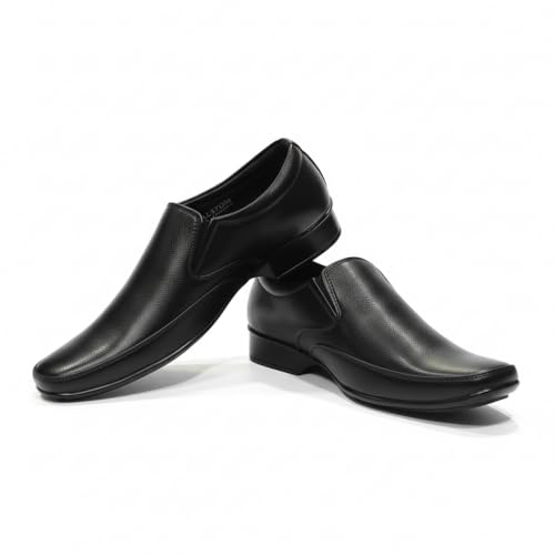 Image of Classic Men's Slip-On Formal Shoes | Synthetic Leather Upper with PU Sole | Lightweight, Cushioned | Stylish & Comfortable Footwear for Daily Use, Casual, Office & Gifts