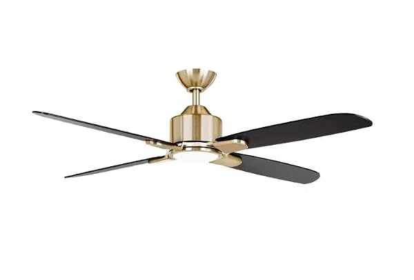 LYTIO Chelia 56 in. Indoor Gold Ceiling Fan with 14W Dimmable Color‑Changing LED, Remote Control, Reversible Matte Black/Walnut Blades by LYTIO - Used condition - Image 2