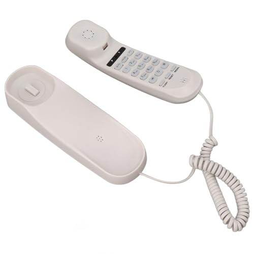 Teléfono fijo retro con cable para pared, diseño vintage miniatura 1