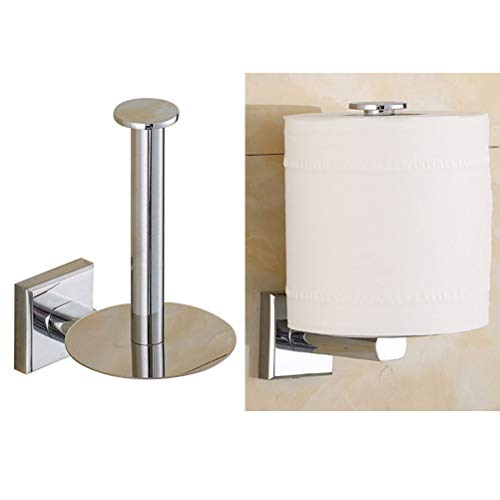 Porta-papel higiênico de aço inoxidável sólido prateado, suporte de parede para vaso sanitário, supo