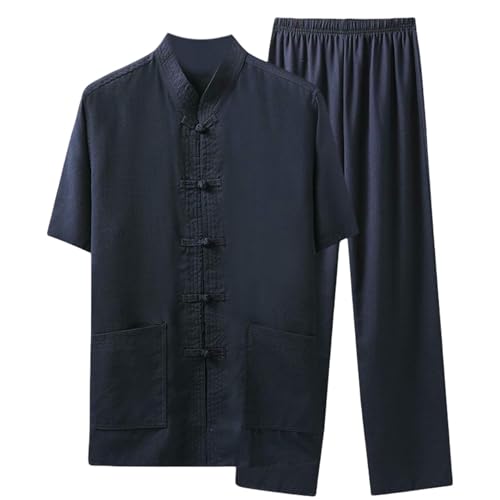 Costume d'été chinois homme lin premium finitions tradition