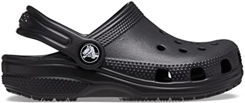 Crocs Unisex-Child Classic Clogs, Black, 4 Big Kid - 5