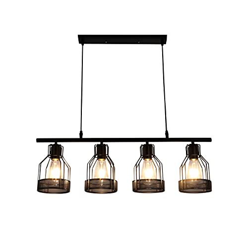 Luminaires suspendus au plafond en métal noir avec finitions soignées style industriel