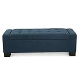 Christopher Knight Home Guernsey Fabric Storage Ottoman, Dark Blue