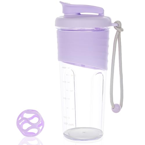 OUOUMUF Shaker proteinshaker- Hochwertiges Design, Leicht zu Reinigen, Auslaufsicher, Effektive Proteinmischung - 700ml(Transparentes Violett) OUOUMUF Shaker proteinshaker- Hochwertiges Design, Leicht zu Reinigen, Auslaufsicher, Effektive Proteinmischung - 700ml(Transparentes Violett)