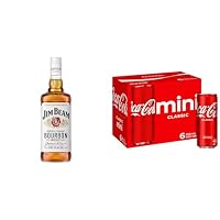 Jim Beam White Label Bourbon 1L & Coca-Cola Classic Soft Drink Mini Can Multipack 6 x 250 ml