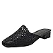 Price comparison product image DaVanck Women's Sandals Summer Wear Mesh And Breathable 3cm Heel Rhinestone Mid-Heel Temperament Pointed Sandals Black