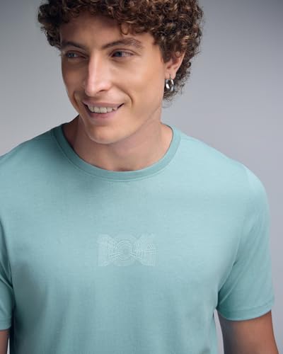 Image of Men's Cotton-Polyester Crew Neck Half Sleeve Relaxed Fit Tee | Workout-from-Home Casual Sports T-Shirt for Travel, Cafes, Walks & Lounge (XM1005)