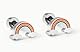 Miniblings Regenbogen Ohrstecker Regenbogenfarben Pride bunt Acrylglas Kinderschmuck Kinderohrstecker - Origineller Modeschmuck I Ohrringe Stecker Ohrschmuck