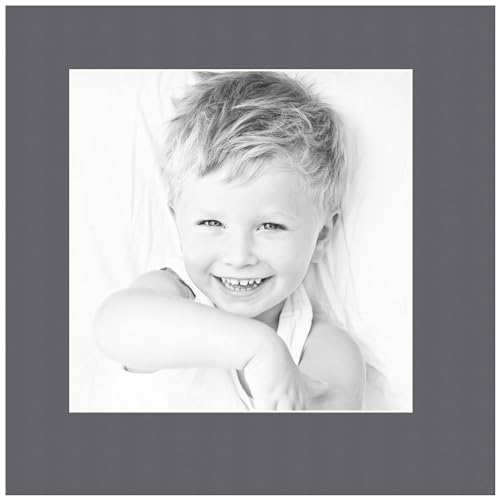 9x9 Granite/Mountain Grey Custom Mat for Picture Frame with 5x5 Opening Size (Mat Only, Frame NOT Included) - 2 Pack