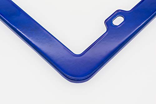 Creathome 2PCs Stainless Steel License Plate Frames with Shining Blue Color - Thumbnail 4