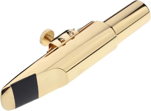 Sax Saxophone Metal Mouthpiece Gold Plating Sax Mouth Pieces Professional Tenor Saxophone for Saxophone Professionals and Beginners,Saxophone Replacement Accessories (Size 6)