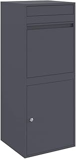 vidaXL Boîte de dépôt de colis Anthracite 41 x 38 x 103 cm Acier, Boîte aux lettres moderne pour jardin, rectangulaire, étanche, sécurité pour vos livraisons en extérieur