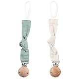 cadena chupete madera ✅ SEGURO Y CONVENIENTE: los clips y cadenas falsas para niñas y niños están hechos de madera de haya y algodón puro, con cordón elástico, la calidad es segura y duradera.