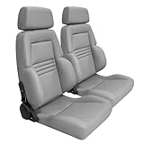 Universal Racing Seats Bucket Seats Adjustable Car Seats Reclinable Sport Seats PU Leather with Sliders 2 pcs (Grey, 33.2
