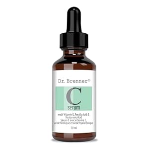 Vitamin C Serum 20% Pure L-Ascorbic Acid, Ferulic Acid, Vitamin E and Hyaluronic Acid for Face and Eyes Natural Anti Aging Anti Wrinkle 1oz. by Dr. Brenner