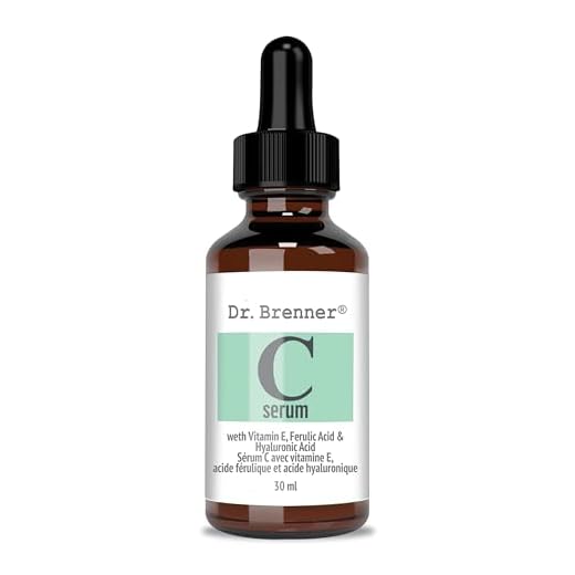 Vitamin C Serum 20% Pure L-Ascorbic Acid, Ferulic Acid, Vitamin E and Hyaluronic Acid for Face and Eyes Natural Anti Aging Anti Wrinkle 1oz. by Dr. Brenner