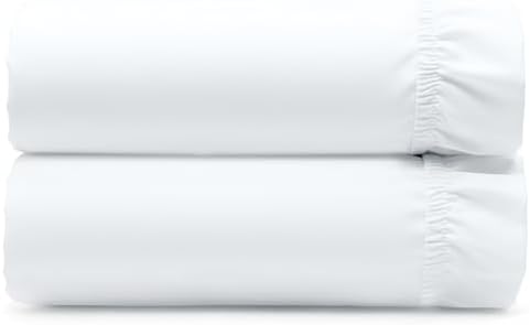 California Design Den 2 Queen Fitted Sheets Only - 400 Thread Count Sateen, 100% Cotton Queen Size Fitted Sheets with Deep Pockets - Bright White