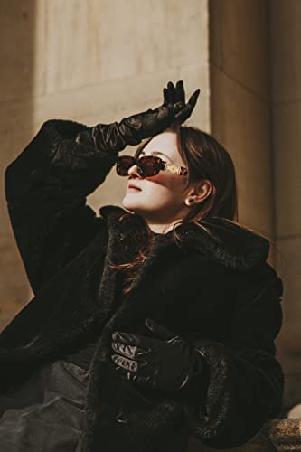 Image of FEISEDY Retro Trendy Rectangle Sunglasses Women Men Narrow Shades B2322 | |Vintage Shades |UV400 Protection |Blocks Glare |Women & Men |Comes With A Storage Case