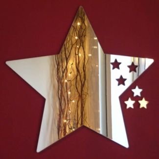 Servewell Espejo de estrellas de 32 x 30 cm