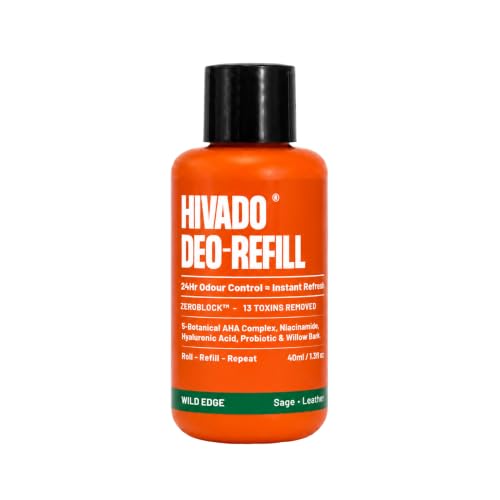 Image of HIVADO Roll-On Deodorant Refill | 40ml | Natural Odour Control for Men & Women | Probiotic + Niacinamide + Botanical AHA | Aluminium & Alcohol Free | Compatible with HIVADO Refillable Roll-On