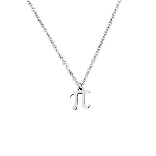 WUSUANED Pi Symbol Pendant Necklace 3.14 Math Sign Jewelry Pi Day Gift For Science Math Lover Teacher