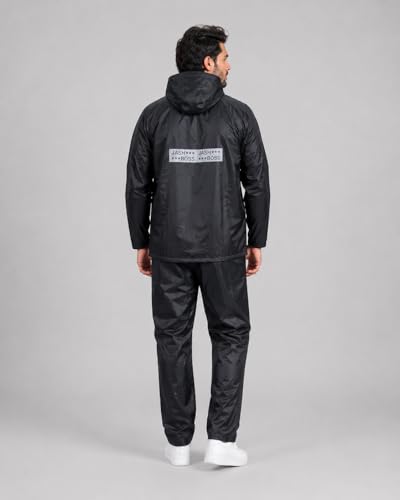 Image of Vogaan Rain Coat for Men Waterproof Rain coat Set for Women with Reflective Trim-Windproof Jacket & Pants Suit with Hood, Pockets & Breathable, Durable Fabric for Outdoor, Travel, Bike & Trekking Use