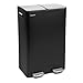 Crystals 60L Dual Compartment Recycling Pedal Bin – Stainless Steel 2-in-1 Kitchen Rubbish & Recycling Bin with Soft Close Lids, Removable Buckets & Hands-Free Foot Pedal – Non-Slip Base (Black)