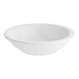 Glownary Bright White Rolled Edge Stoneware Fruit Bowl, 5 oz Capacity, Round Monkey...