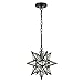 DIRYZON EUL 13 Inch Industrial Moravian Star Pendant Light with Seeded Glass Shade Hanging Chain