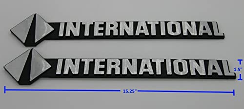 Image of Legion Part Store Aftermarket for International Side Emblem Set Plastic Ornament Hood Nameplate Adhesive 2EA