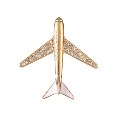 Image of Gold Plated Airplane Brooch Pin for Women Men Vintage Pilot Lapel Pin Suit Jackets Blazers Coats Unique Travel Themed Gifts for Aviators Graduation Birthday