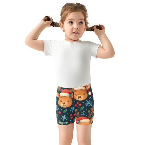 Joisal Cotton Under Dress Shorts Print Cute Reindeer Dark Blue Toddler Biker Shorts Girls 4t Kids Clothes3